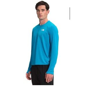 NWOT The North Face Men's Size Large Blue True Run Long Sleeve Shirt Lightweight